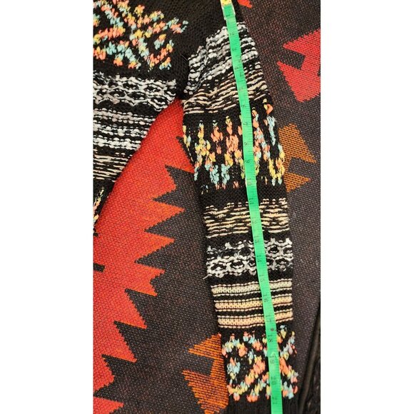 NEW Xhilaration L/G Black Knit Sweater With Multicolor Geometric Pattern - Picture 6 of 13